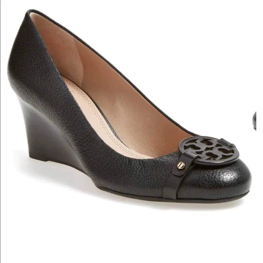 Tory Burch Mini Miller Wedge Pump in black